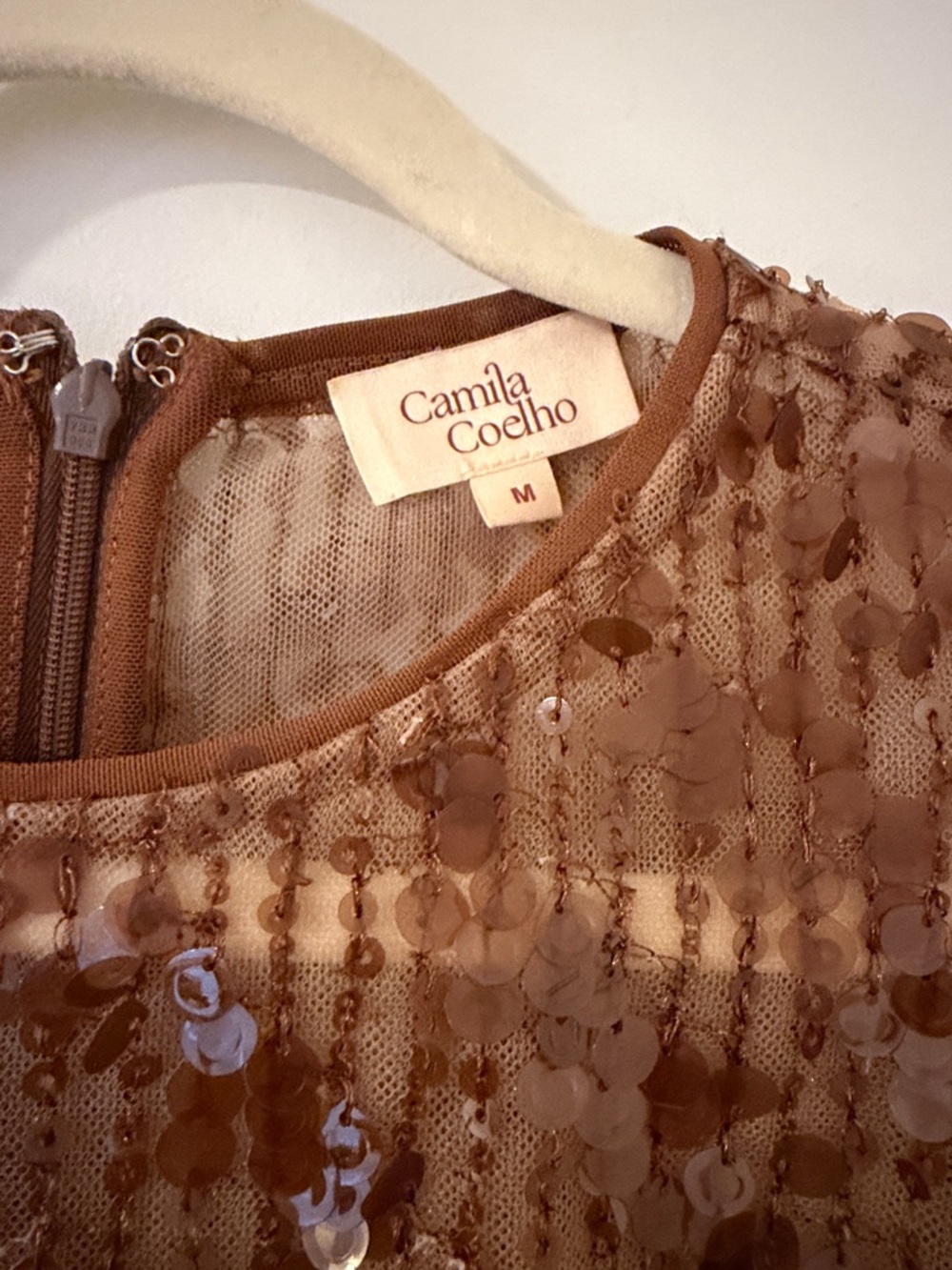 Camila Coelho Brown Sequined Mini Dress - Picture 3 of 7